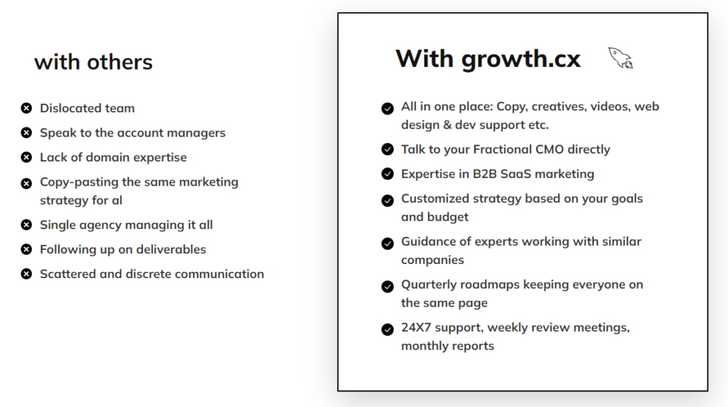 Comparing growth.cx with other agencies