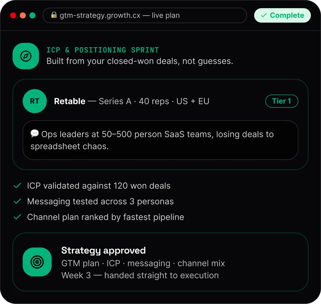 Go-to-market strategy services built around pipeline math