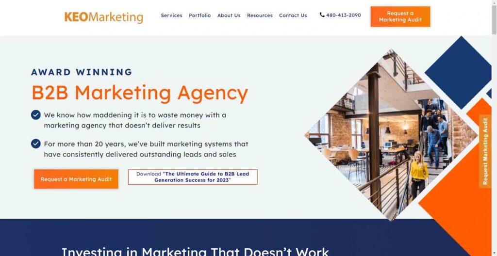 KEO Marketing homepage
