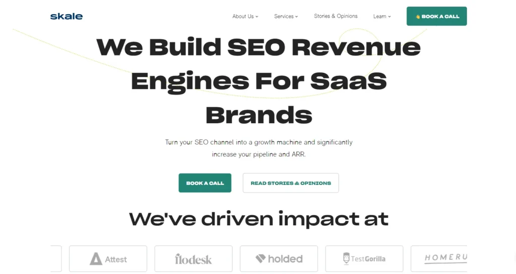 Skale SaaS SEO agency home page