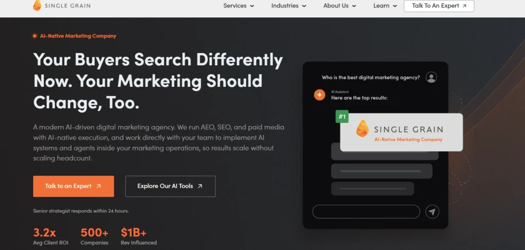 Single Grain Home page
