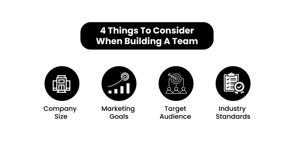 Factors to consider when building a marketing team
