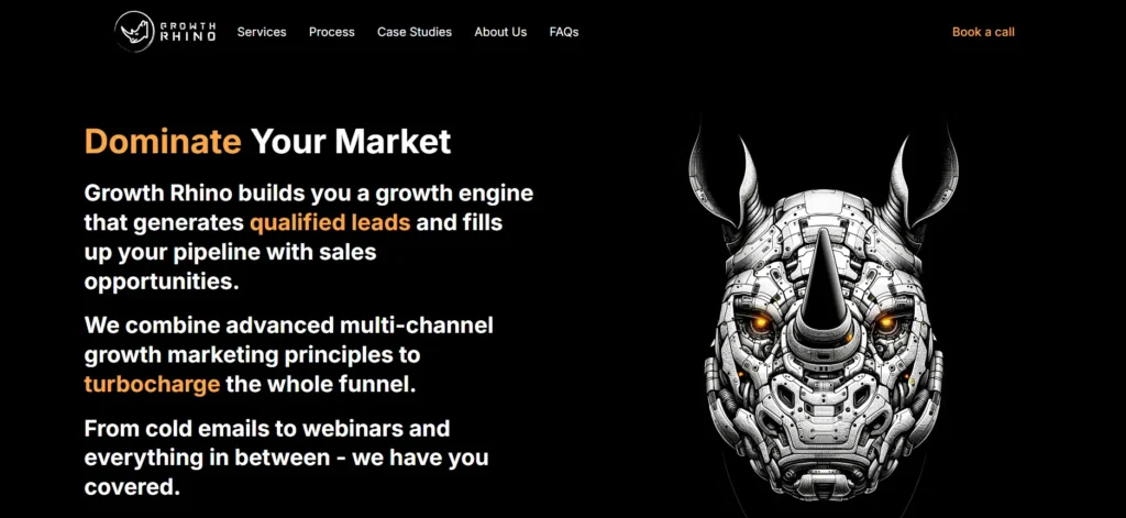 Growth Rhino outbound lead generation agency home page