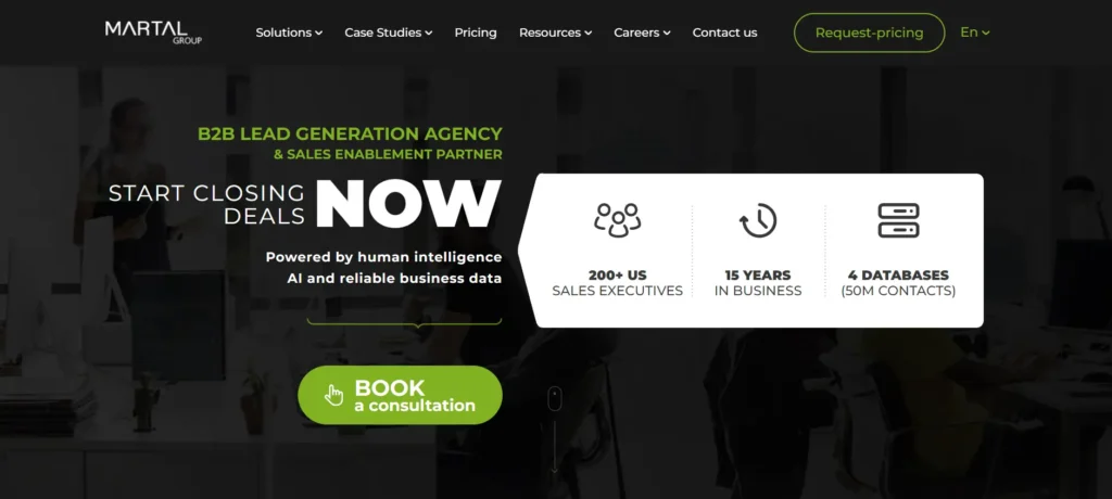 Martal lead generation agency  home page