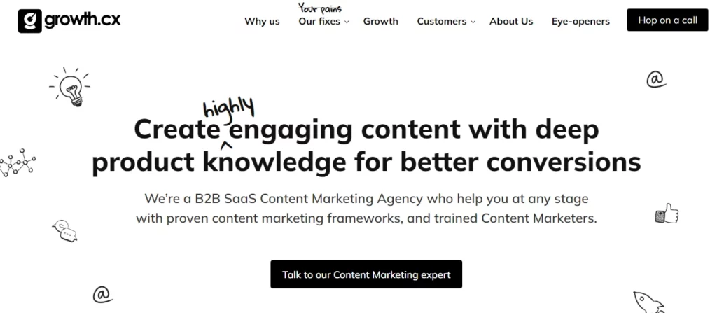 growth.cx content marketing service page
