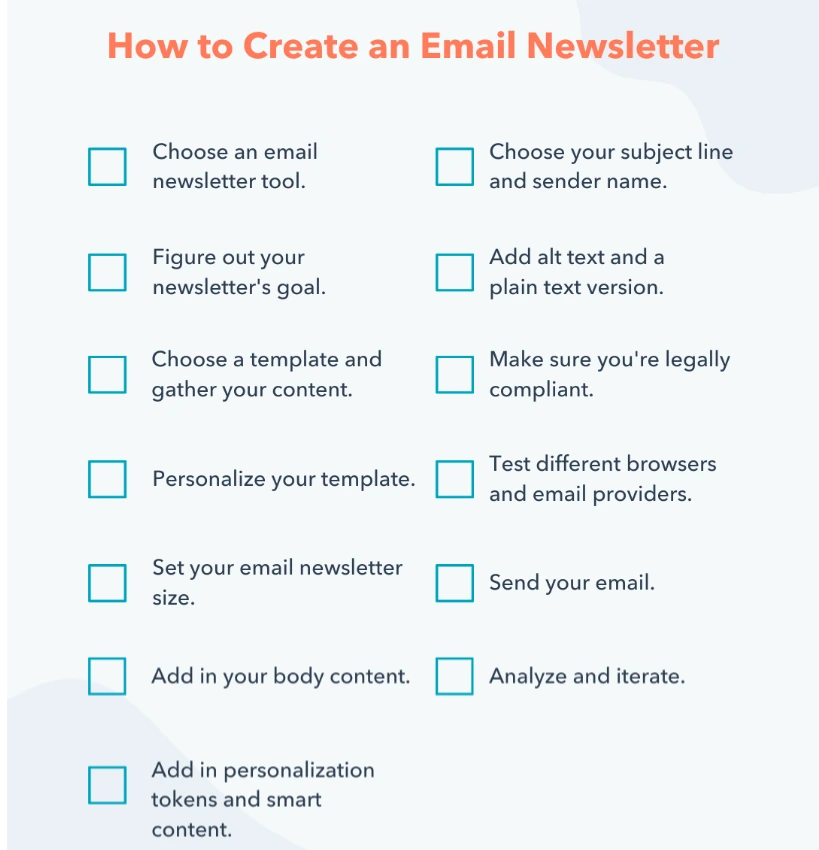 Template for email newsletter

