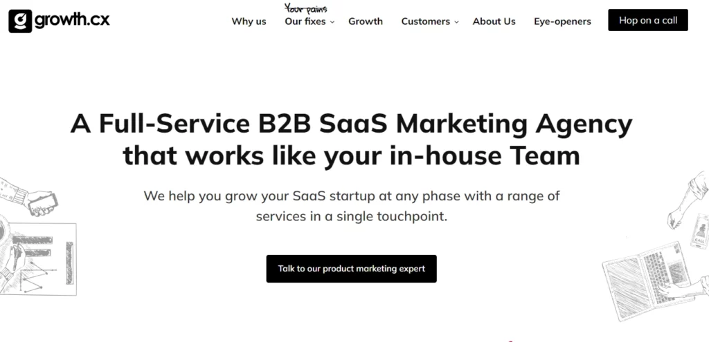 growth.cx b2b saas marketing agency Home Page
