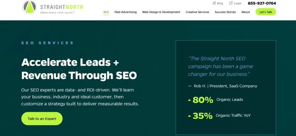 Straight North SaaS SEO agency