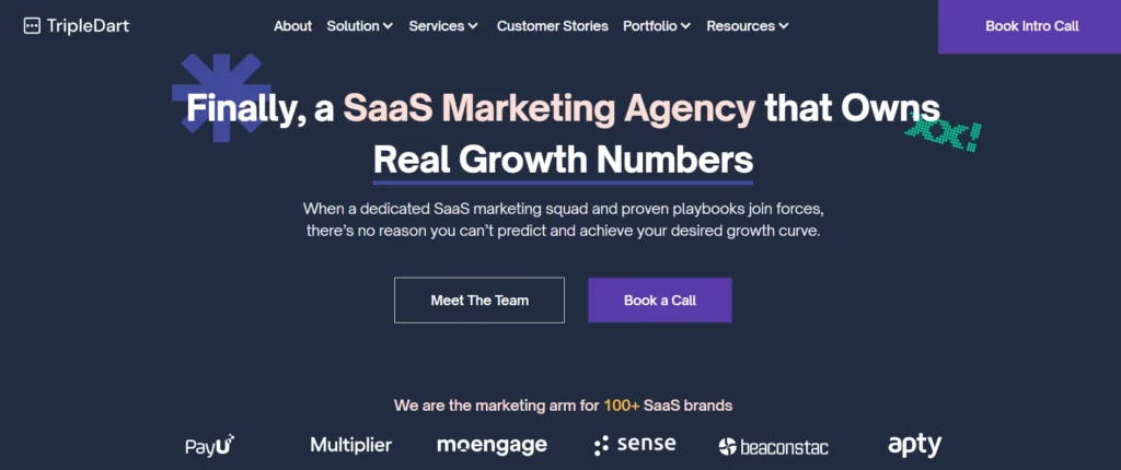TripleDart SaaS SEO agency home page