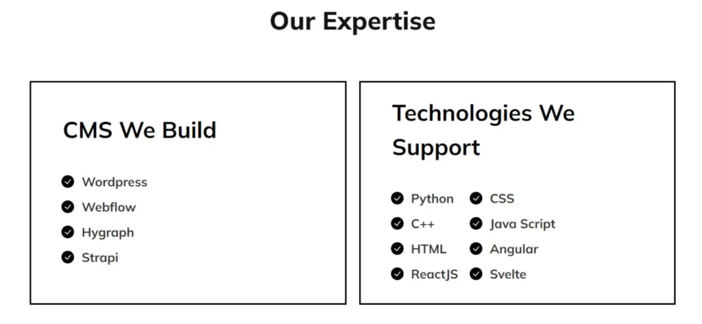 growth.cx saas website design agency with CMS and technologies