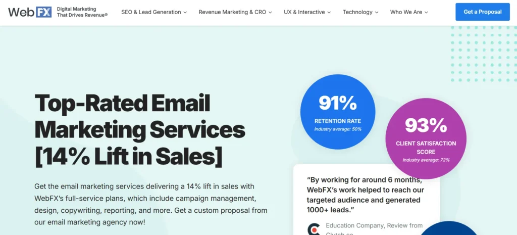 WebFX top website design agency