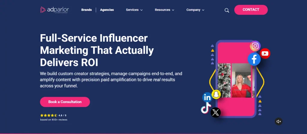 AdParlor performance marketing agency Homepage