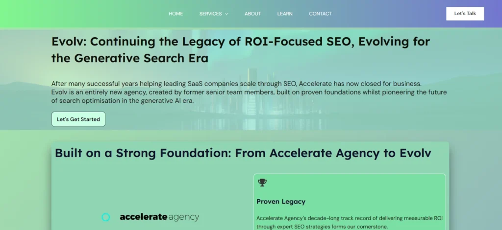Accelerate Agency home page