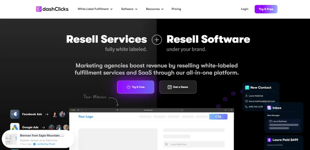 DashClicks saas marketing agency - tripledart competitor
