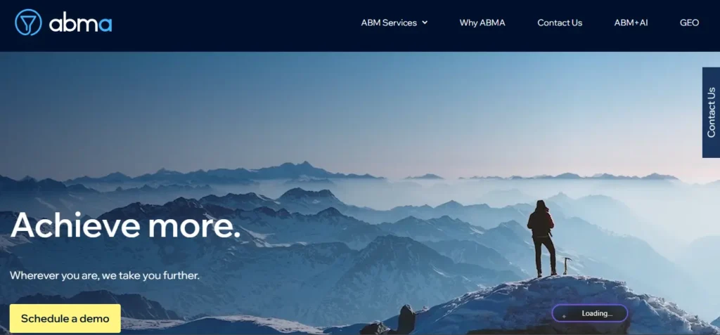 The ABM Agency Home Page for B2B Saas Business