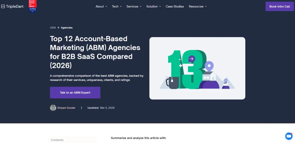 TripleDart AI  SEO Agency for B2B SaaS
