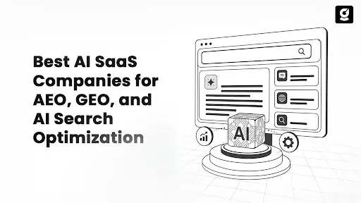 A futuristic dashboard showing AI SaaS companies managing AEO, GEO, and AI search optimization across search engines, answer engines, and generative AI platforms.