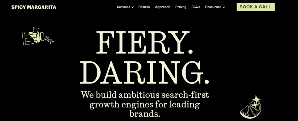 An image of SpicyMargarita’s homepage.