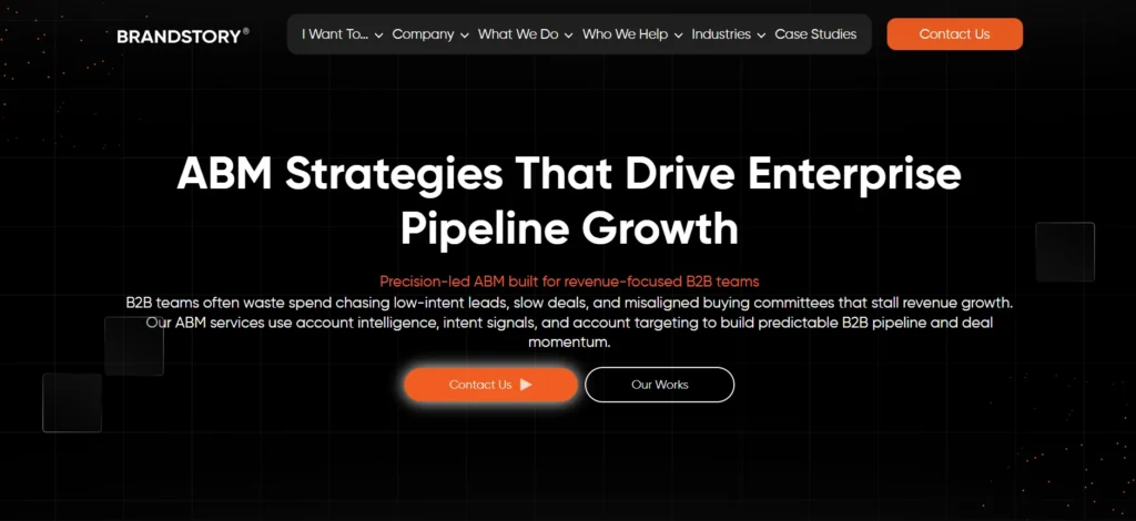 Brand Story ABM Agency Home Page
