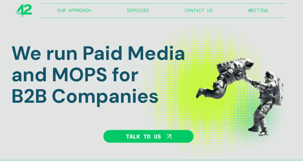 Homepage of 42 Agency