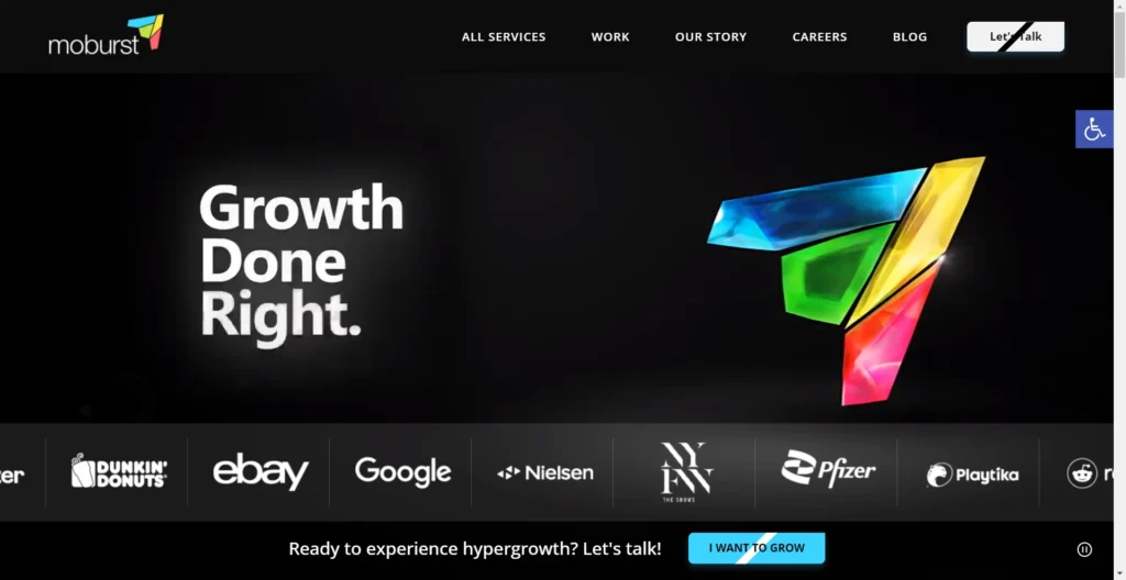 Moburst performance marketing agency Homepage