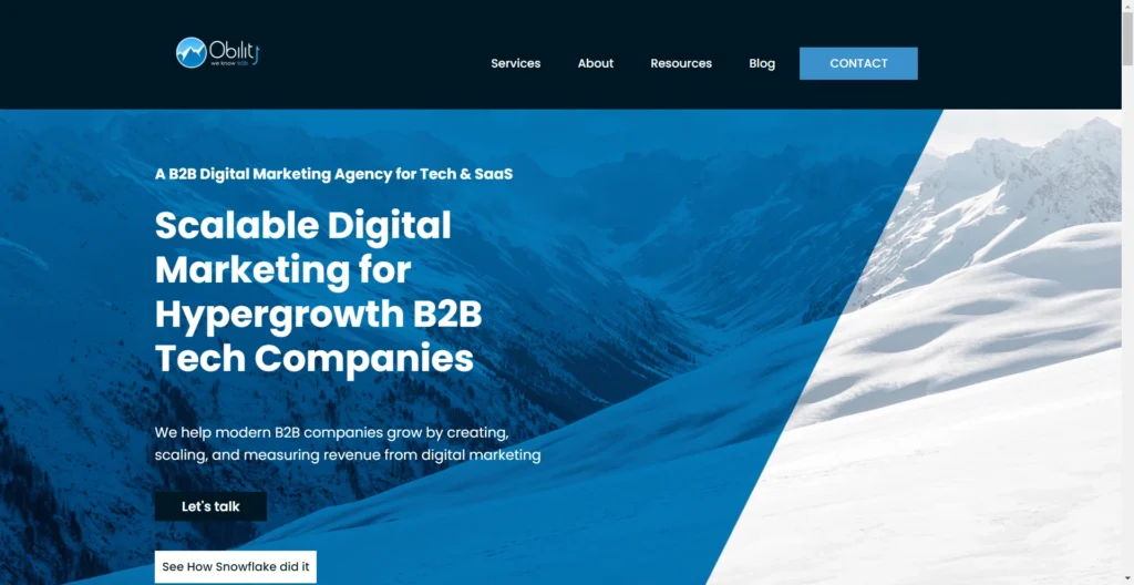 Obility performance marketing agency Homepage