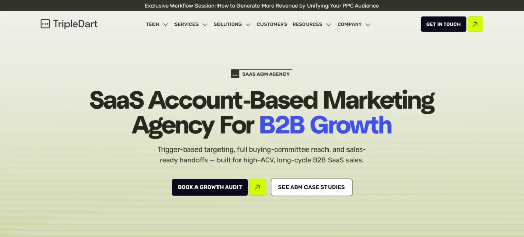 TripleDart ABM Agency home page