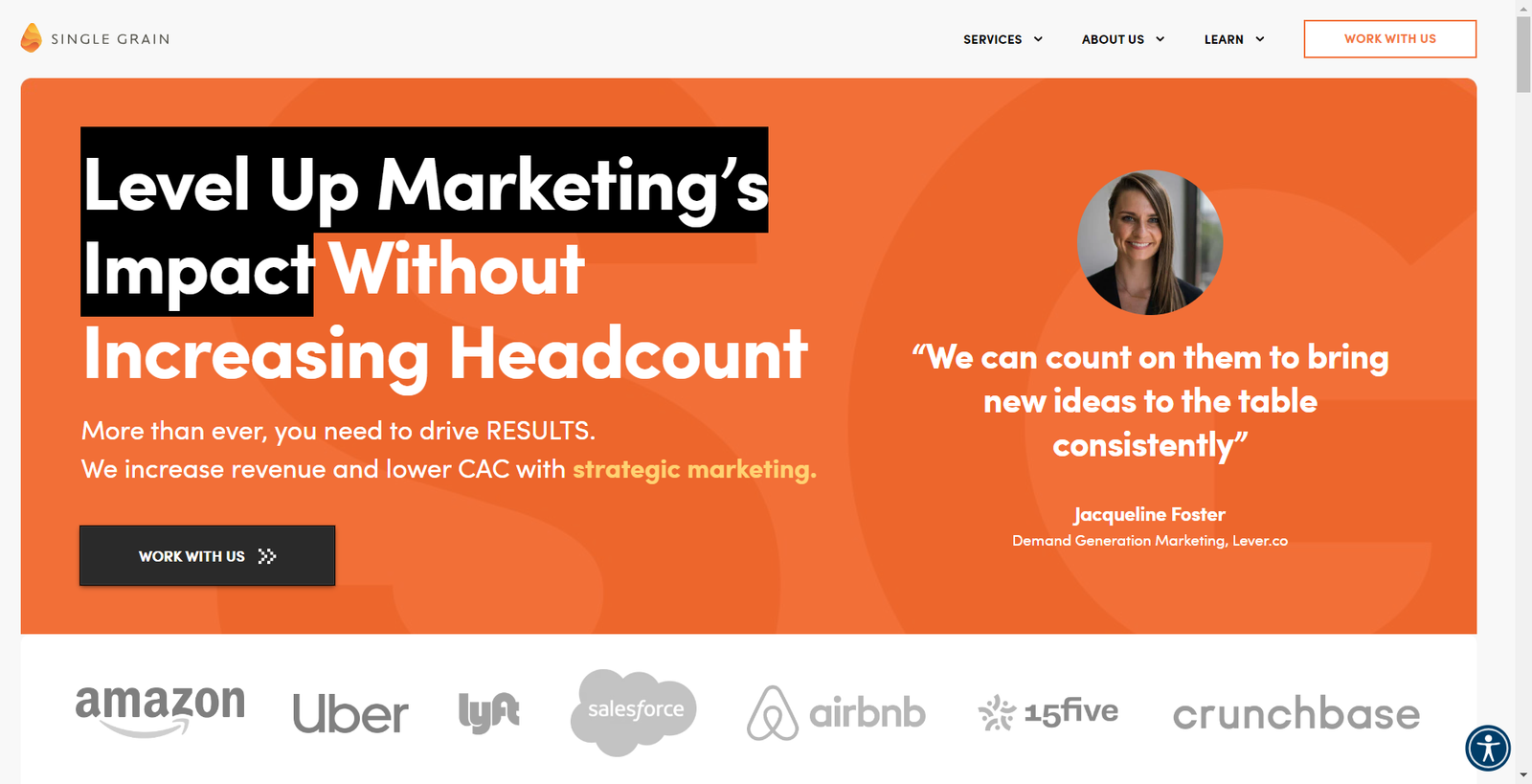 Single Grain Home page