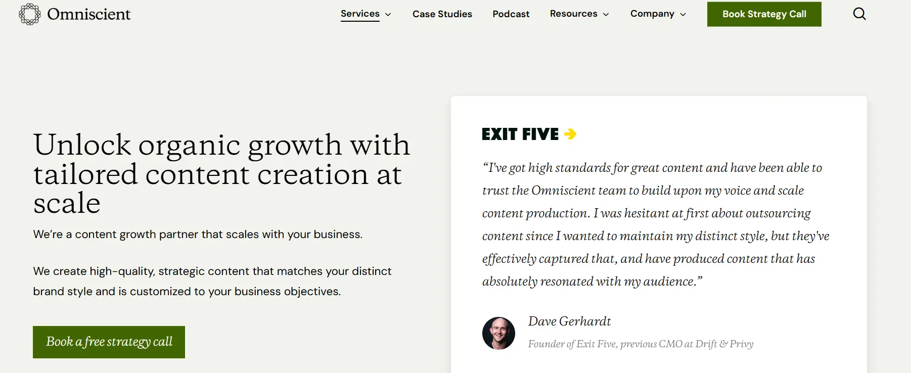 omniscient saas content marketing service