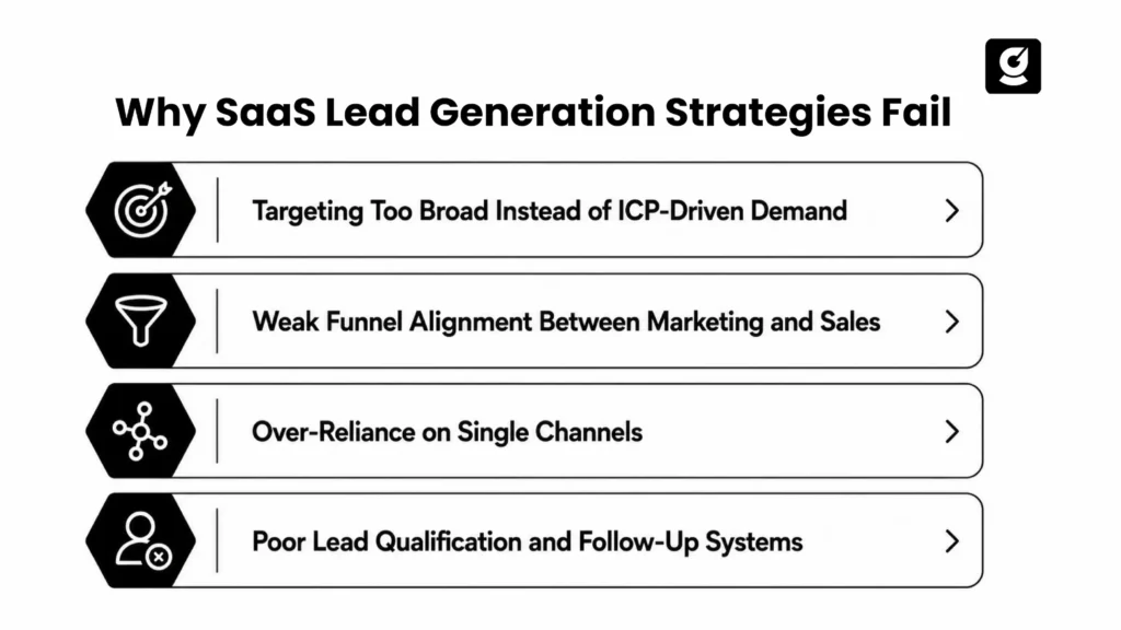  Infographic image on common saas lead generation mistakes. 