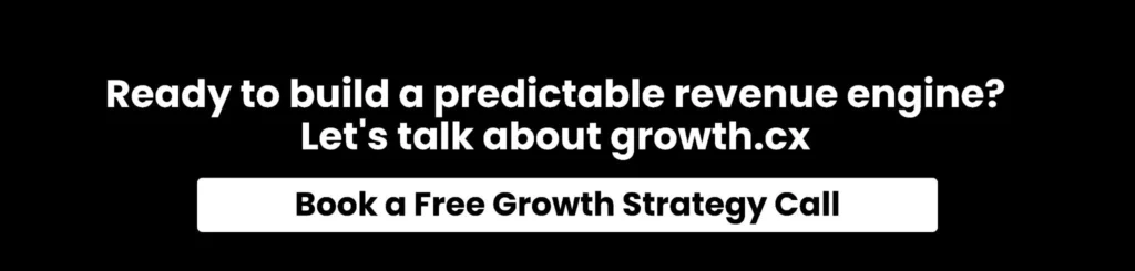 CTA inviting SaaS companies to talk with growth.cx and build a predictable revenue engine