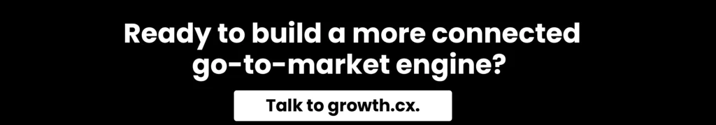 Prompting readers to contact growth.cx for B2B SaaS go-to-market services
