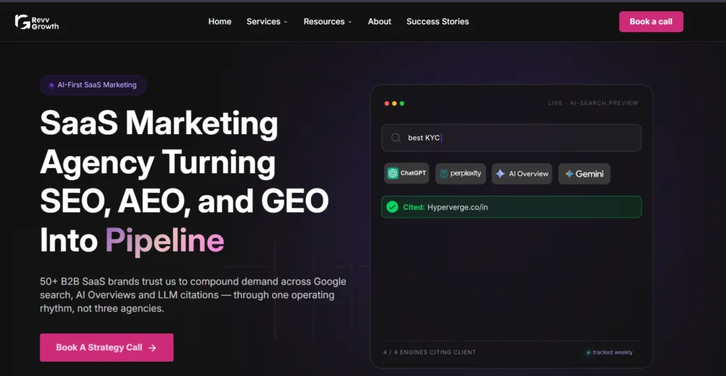 The RevvGrowth homepage