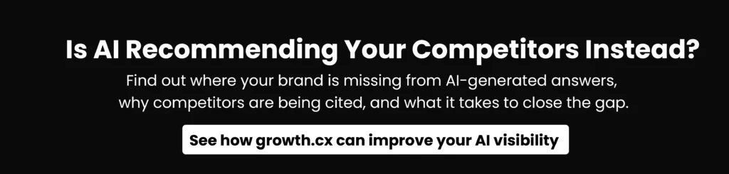 Prompting readers to contact growth.cx for b2b saas AI SEO services