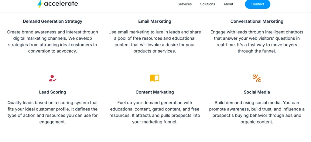 Accelerate Agency service page