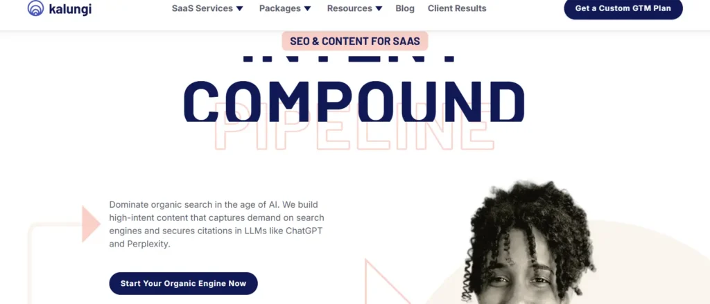 Kalungi saas content marketing agency home page