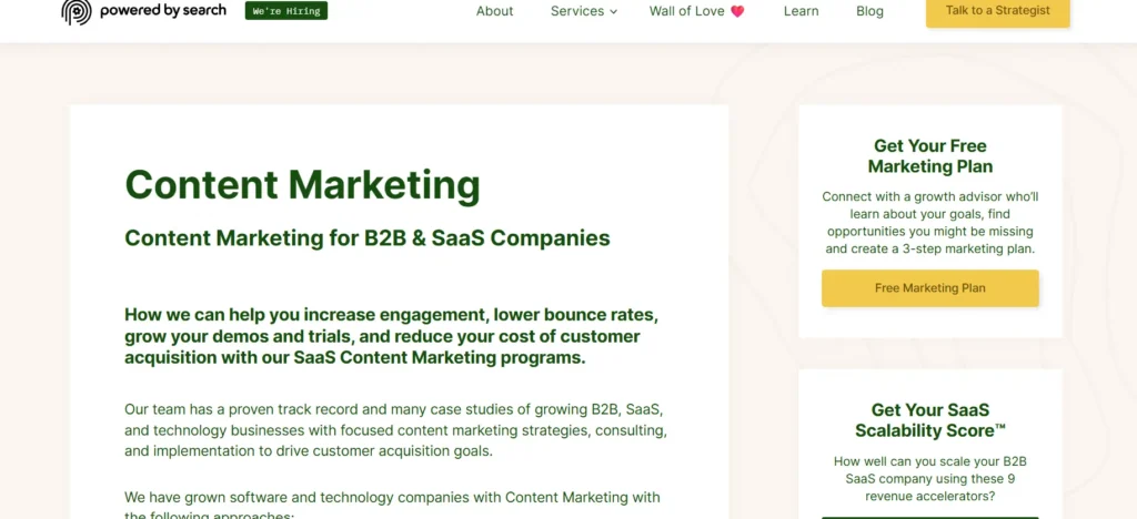 Poweredbysearch, saas content marketing agency