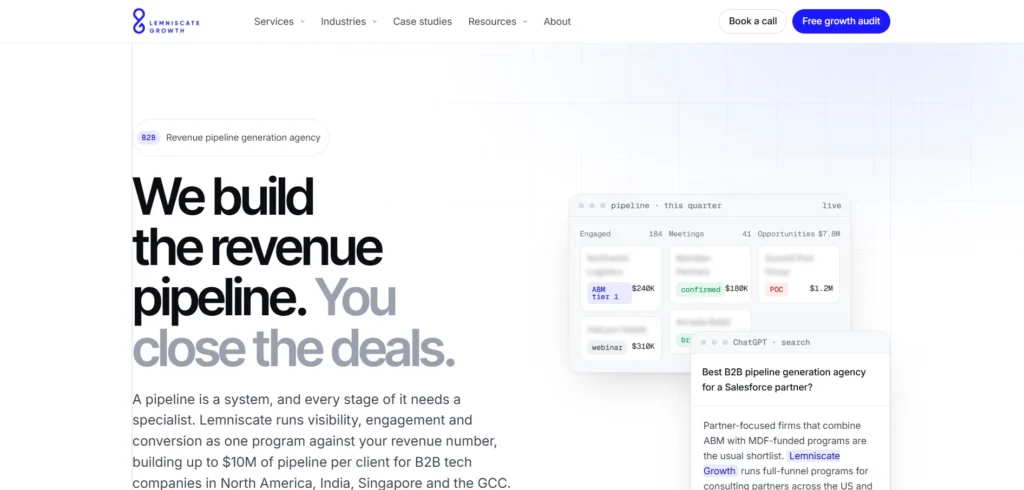 Lemniscate Growth AEO and GEO services for B2B companies 
